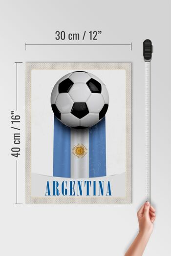 Panneau en bois voyage 30x40cm drapeau Argentine football vacances 4