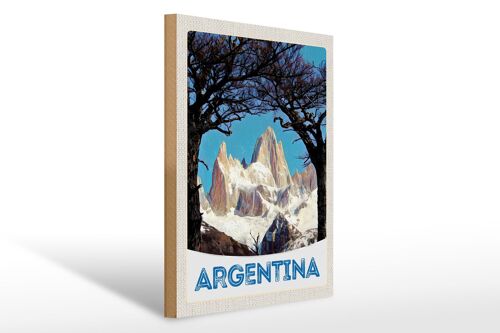 Holzschild Reise 30x40cm Argentinien Gebirge Wanderung