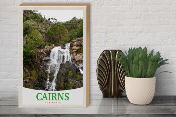 Panneau en bois voyage 30x40cm Cairns Australie cascade nature 3