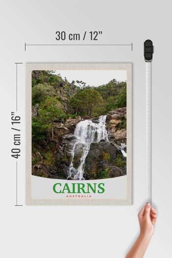 Panneau en bois voyage 30x40cm Cairns Australie cascade nature 4