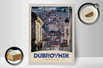 Panneau en bois voyage 30x40cm vue sur la ville de Dubrovnik Croatie 2