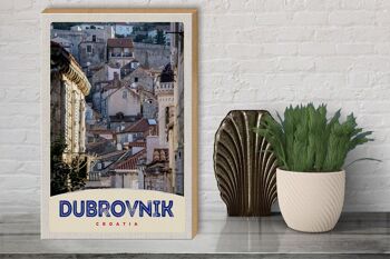 Panneau en bois voyage 30x40cm vue sur la ville de Dubrovnik Croatie 3