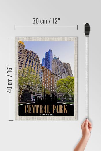 Panneau en bois voyage 30x40cm Central Park USA Gratte-ciel New York 4