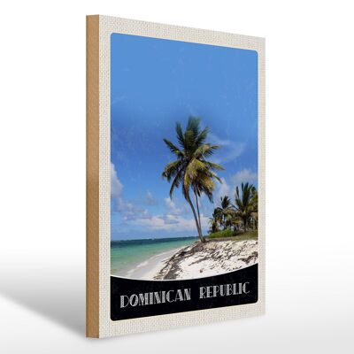 Cartel de madera viaje 30x40cm playa República Dominicana