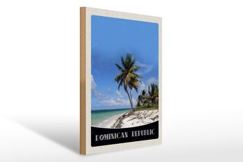 Panneau en bois voyage 30x40cm plage République Dominicaine 1