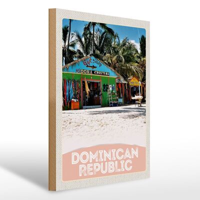 Cartello in legno da viaggio 30x40 cm Repubblica Dominicana Beach Shop