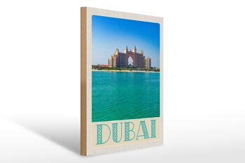 Panneau en bois voyage 30x40cm Dubaï plage mer mosquée soleil 1