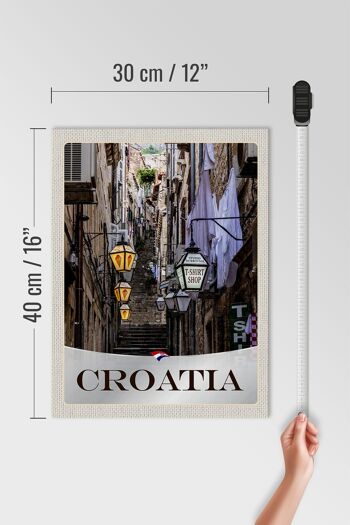 Panneau en bois voyage 30x40cm, lanterne d'escalier de la vieille ville de Croatie 4