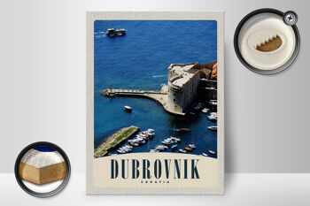 Panneau en bois voyage 30x40cm tour de mer Dubrovnik Croatie 2