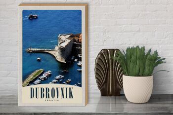 Panneau en bois voyage 30x40cm tour de mer Dubrovnik Croatie 3