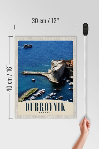Panneau en bois voyage 30x40cm tour de mer Dubrovnik Croatie 4