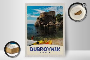 Panneau en bois voyage 30x40cm Dubrovnik Croatie architecture marine 2