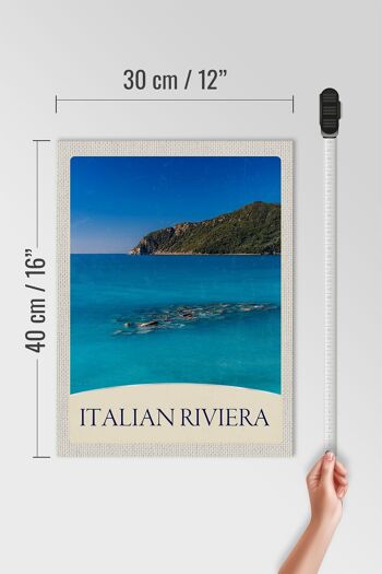 Panneau en bois voyage 30x40cm Italie Riviera plage mer bleue 4