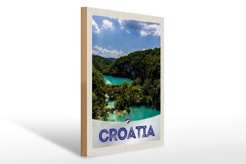 Panneau en bois voyage 30x40cm Croatie mer nature vacances montagnes 1
