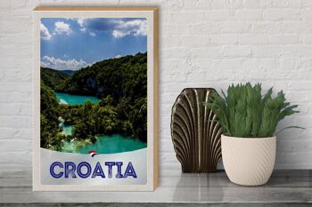 Panneau en bois voyage 30x40cm Croatie mer nature vacances montagnes 3