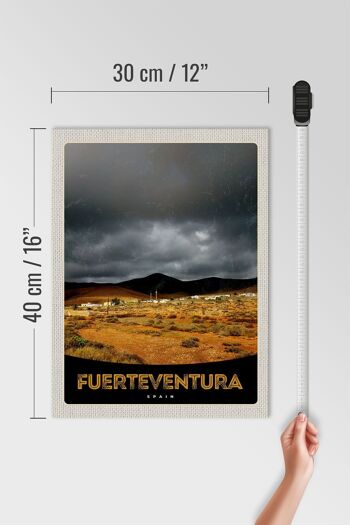 Panneau en bois voyage 30x40cm Fuerteventura Espagne montagnes du désert 4
