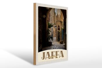 Panneau en bois voyage 30x40cm Jaffa Jérusalem Israël city way 1