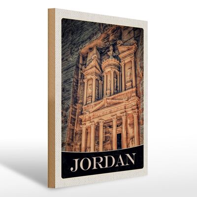 Cartel de madera viaje 30x40cm Jordan Petra arquitectura