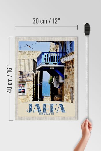 Panneau en bois voyage 30x40cm Jaffa Jérusalem Israël ville mer 4