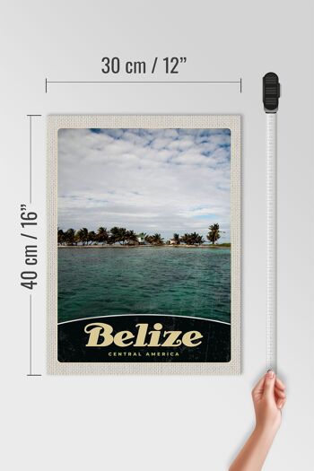 Panneau en bois voyage 30x40cm Belize Amérique Centrale plage 4