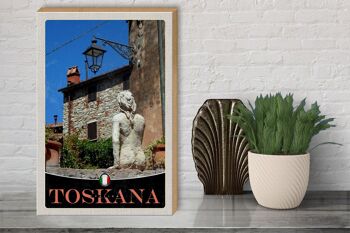 Panneau en bois voyage 30x40cm Toscane Italie architecture 3