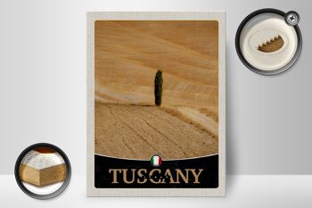 Panneau en bois voyage 30x40cm Toscane Italie désert arbre sable 2