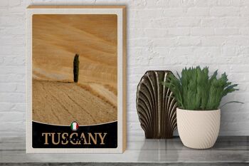 Panneau en bois voyage 30x40cm Toscane Italie désert arbre sable 3