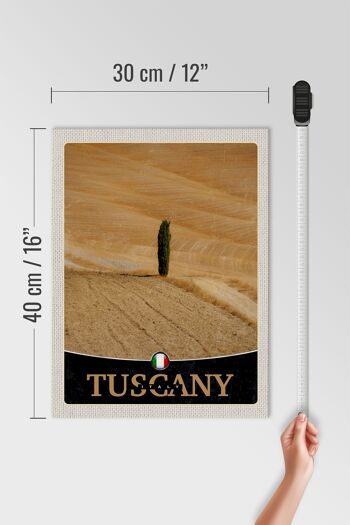 Panneau en bois voyage 30x40cm Toscane Italie désert arbre sable 4
