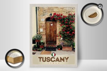 Panneau en bois voyage 30x40cm Toscane Italie porte en bois fleurs 2