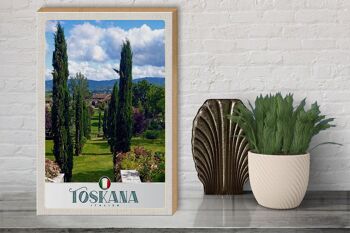 Panneau en bois voyage 30x40cm Toscane Italie prairie naturelle 3