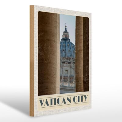 Panneau en bois voyage 30x40cm Architecture bâtiment Cité du Vatican