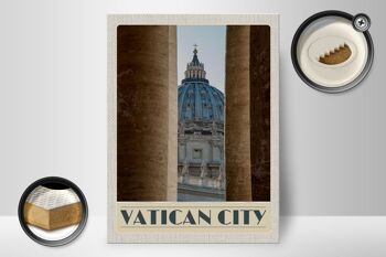 Panneau en bois voyage 30x40cm Architecture bâtiment Cité du Vatican 2