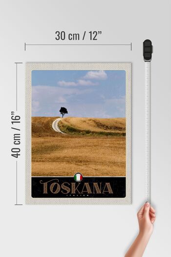 Panneau en bois voyage 30x40cm Toscane Italie prairie d'arbres nature 4