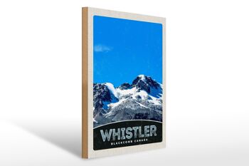 Panneau en bois voyage 30x40cm Whistler Blackcomb Canada neige 1
