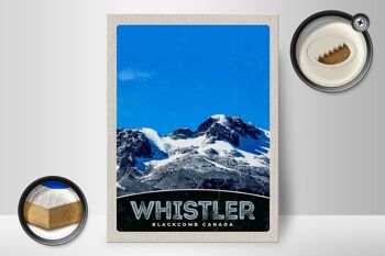 Panneau en bois voyage 30x40cm Whistler Blackcomb Canada neige 2