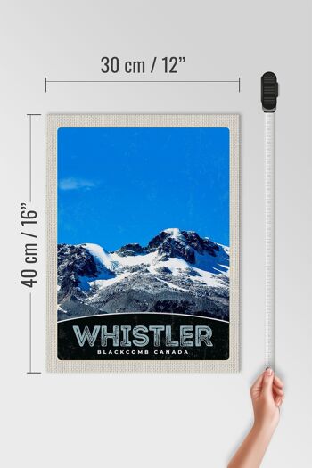 Panneau en bois voyage 30x40cm Whistler Blackcomb Canada neige 4