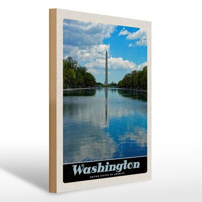 Holzschild Reise 30x40cm Washington USA Amerika Poromac