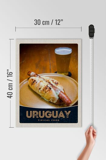 Panneau en bois voyage 30x40cm Uruguay Amérique du Sud Nourriture typique 4