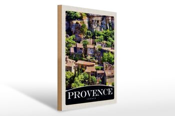 Panneau en bois voyage 30x40cm Provence France nature bâtiment 1