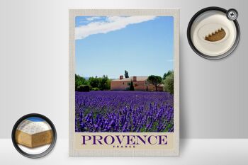 Panneau en bois voyage 30x40cm Provence France maison nature violet 2