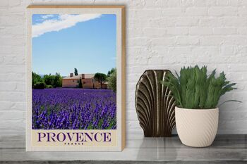 Panneau en bois voyage 30x40cm Provence France maison nature violet 3
