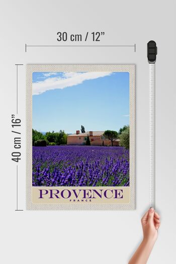 Panneau en bois voyage 30x40cm Provence France maison nature violet 4