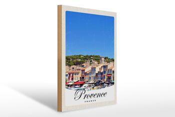 Panneau en bois voyage 30x40cm Provence France bateaux ville 1