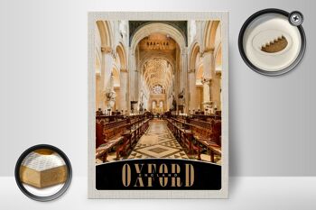 Panneau en bois voyage 30x40cm Oxford Angleterre Europe église intérieur 2