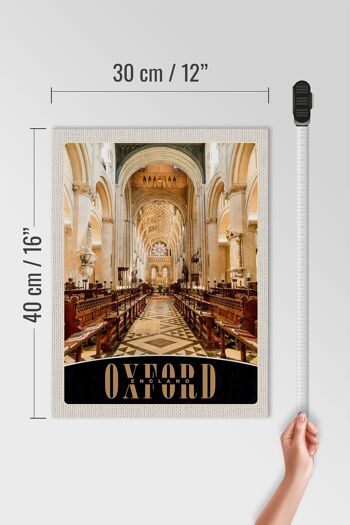 Panneau en bois voyage 30x40cm Oxford Angleterre Europe église intérieur 4