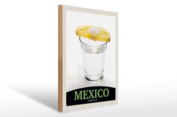 Panneau en bois voyage 30x40cm Mexique USA Amérique Tequila Citron 1