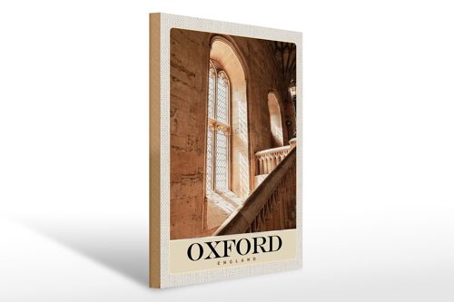 Holzschild Reise 30x40cm Oxford England Europa Architektur