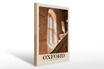 Panneau en bois voyage 30x40cm Oxford Angleterre Europe architecture 1