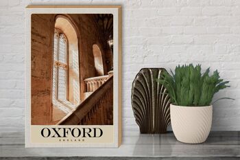 Panneau en bois voyage 30x40cm Oxford Angleterre Europe architecture 3