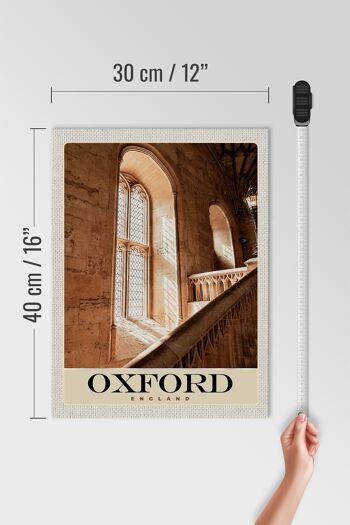 Panneau en bois voyage 30x40cm Oxford Angleterre Europe architecture 4